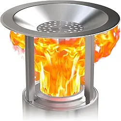 Defletor de calor para mesa de fogão solo, defletor de calor portátil com 3 pernas destacáveis, acessório para lareira Mesa, captura e redireciona o calor, aço inoxidável 304
