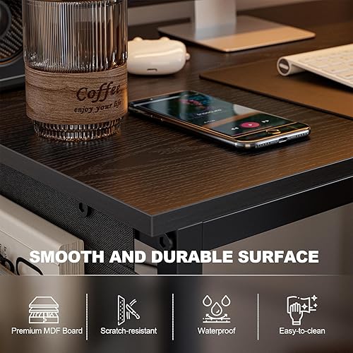 Miniatura 7 de Grandder Escritorio para computadora en forma de L de 40 pulgadas con estantes de almacenamiento reversibles, escritorio de esquina para oficina en