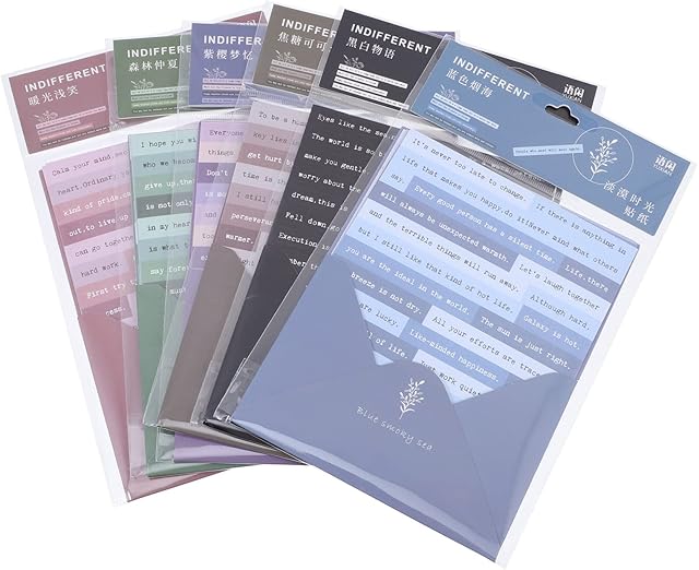 6 Bags Inspirational Quote Stickers Small Talk Stickers Nice Words and Phrases Stickers Decal for Scrapbook Journaling Sentiment Stickers for Notebook