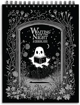 ConQuest Journals Waiting for the Night Coloring Book, Bookish-Themed Gothic-Inspired Color Pages, 30 Perforated Premium 160 gsm Paper Sheets, Top-Spiral, Durable Board-Wrapped Bookboard, 8 x 10.5