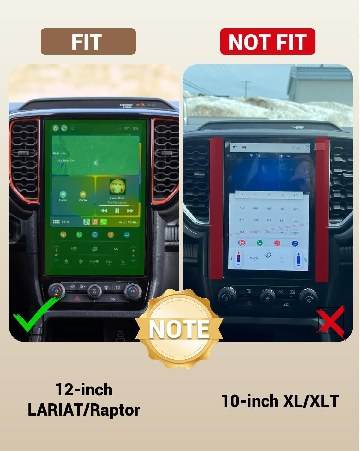 Compatible with 2026 Ford Ranger Screen Protector Anti Glare Matte for 2024 2025 2026 Ford Ranger LARIAT/Raptor SYNC 4 Pickup Truck 12" Infotainment Touchscreen Cover for Ford Ranger 2026 Accessories