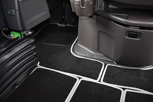 Miniatura 6 de Alfombrillas de alfombra para Volvo VNL 630 670 2004-2018 Juego de 6 piezas con costuras grises V-Truck