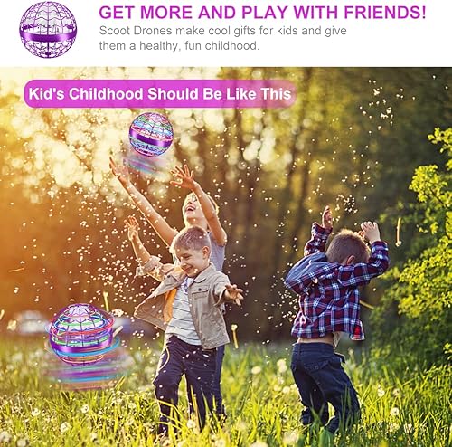 Miniatura 6 de Juguetes de bola voladora, bola de orbe volador, bola de orbe flotante para niños y adultos, recargable, bola mágica voladora, juguetes giratorios,