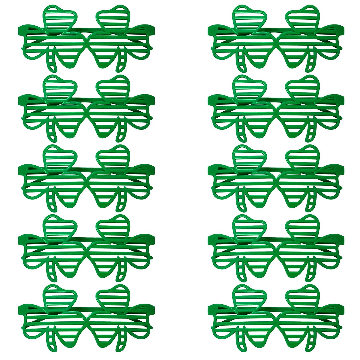 HAICN 10Pieces St Patricks Day Shamrock Glasses Green Irish Eyeglasses Leprechaun Costume Retro Prop for Men Women Party Favors Supplies