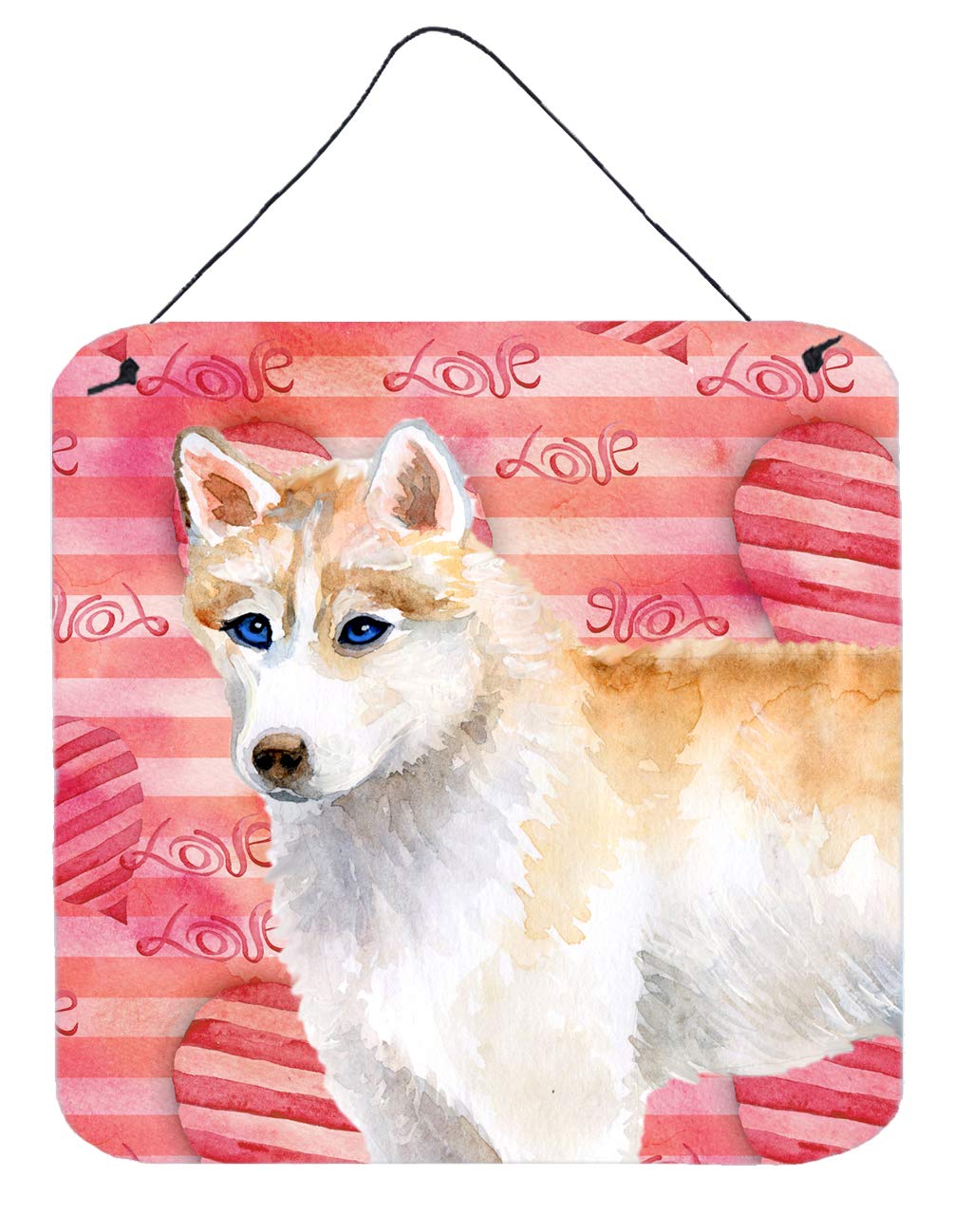 Husky de Sibérie en métal Amour, l'art mural multicolore qui célèbre votre animal