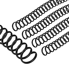 PATIKIL 13mm(1/2") Plastic Spiral Binding Coils, 20 Pcs Binding Spirals 105 Sheet Capacity 4:1 Pitch Binding Spirals for Binding Paper Sheets, Black