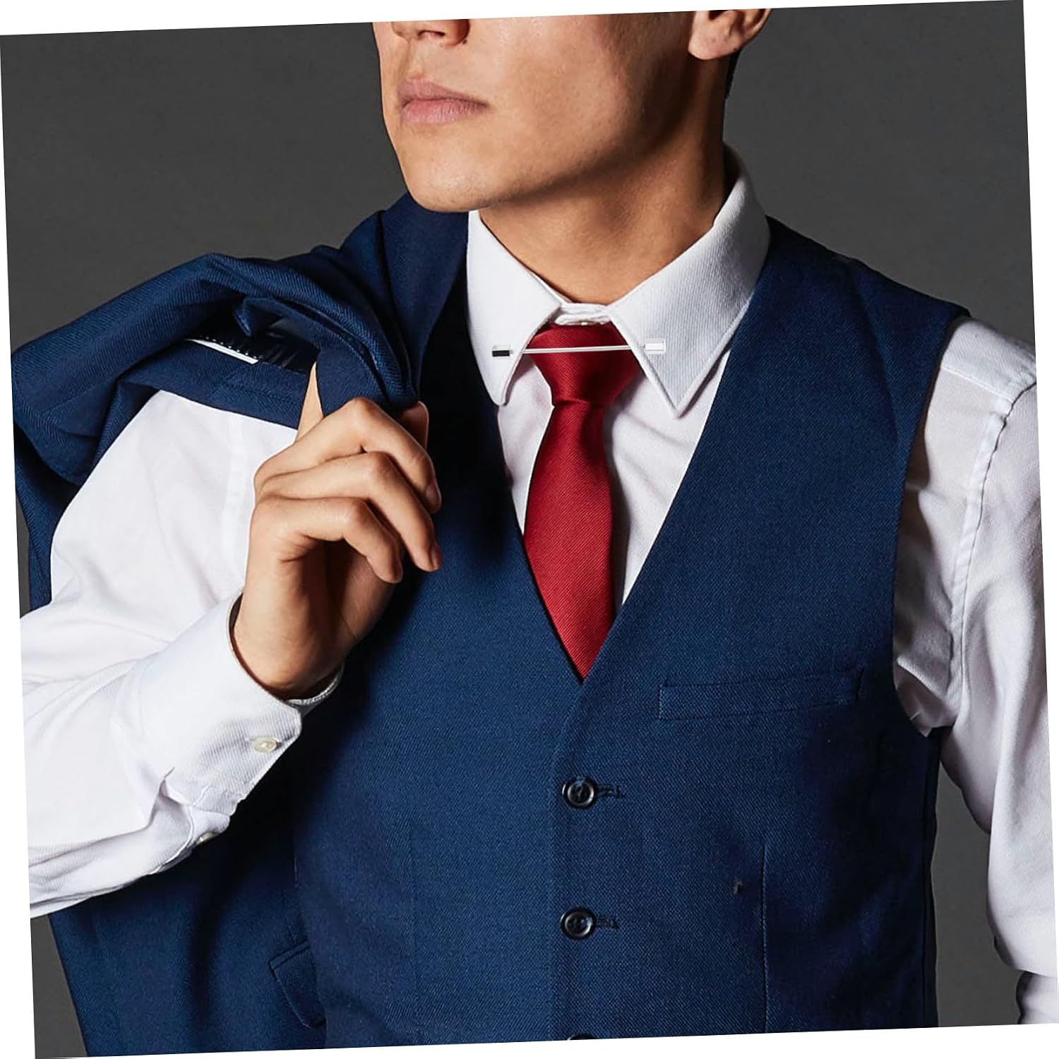 BESTYASH 2pcs Mens Collar Stays Shirt Pins Necktie Pins Clasp Suit Collar Costume Accessories