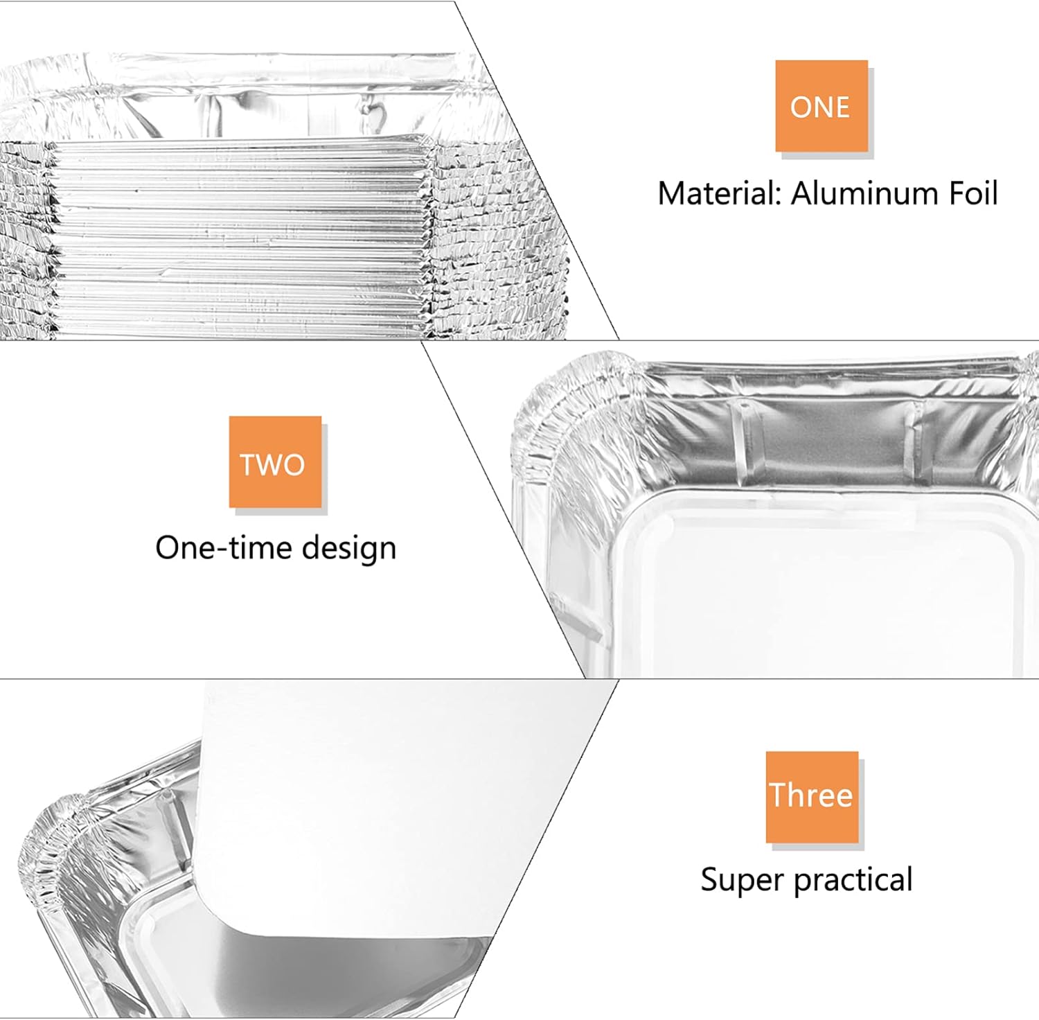 generic 125pcs Grill Foil Drip Pan Grill Drip Pans BBQ Takeaway Boxes Food Container Insulated Aluminum Pans Smoker Accessories for Outdoor : Patio, Lawn & Garden