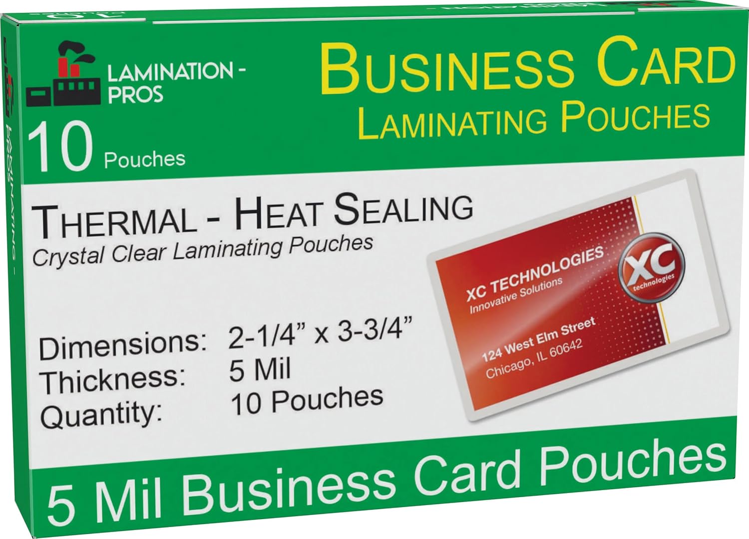 Business Card Laminating Pouches, 5 Mil Business Card Pouches, Heat Sealing Laminating Pouches, Thermal Pouches - 2.25" x 3.75" - 500 Pouches