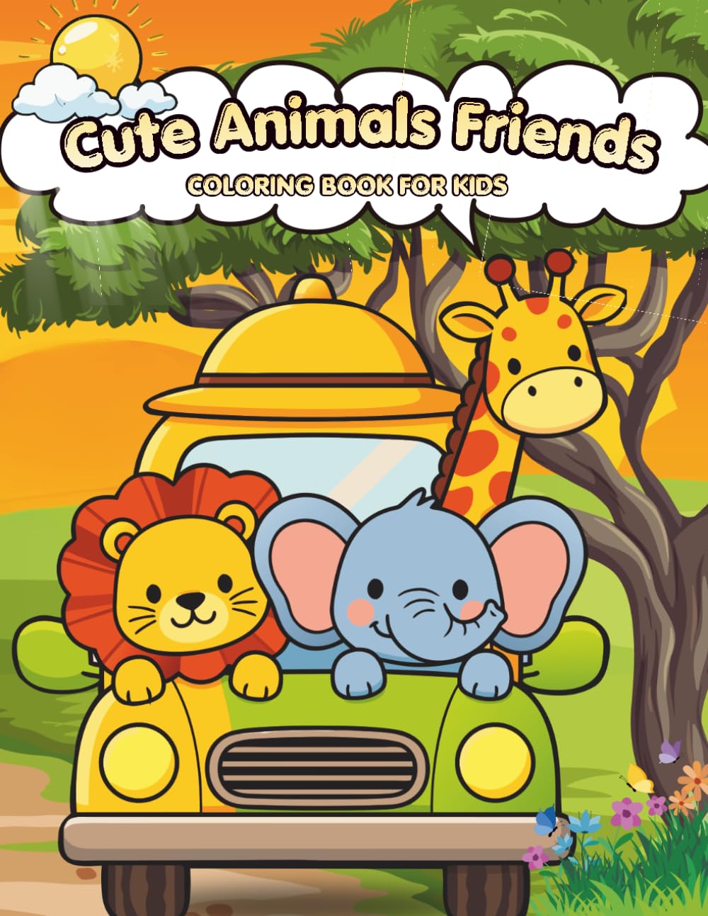 Cute Animals Friends: Fun Coloring Adventures for Kids Ages 4–8
