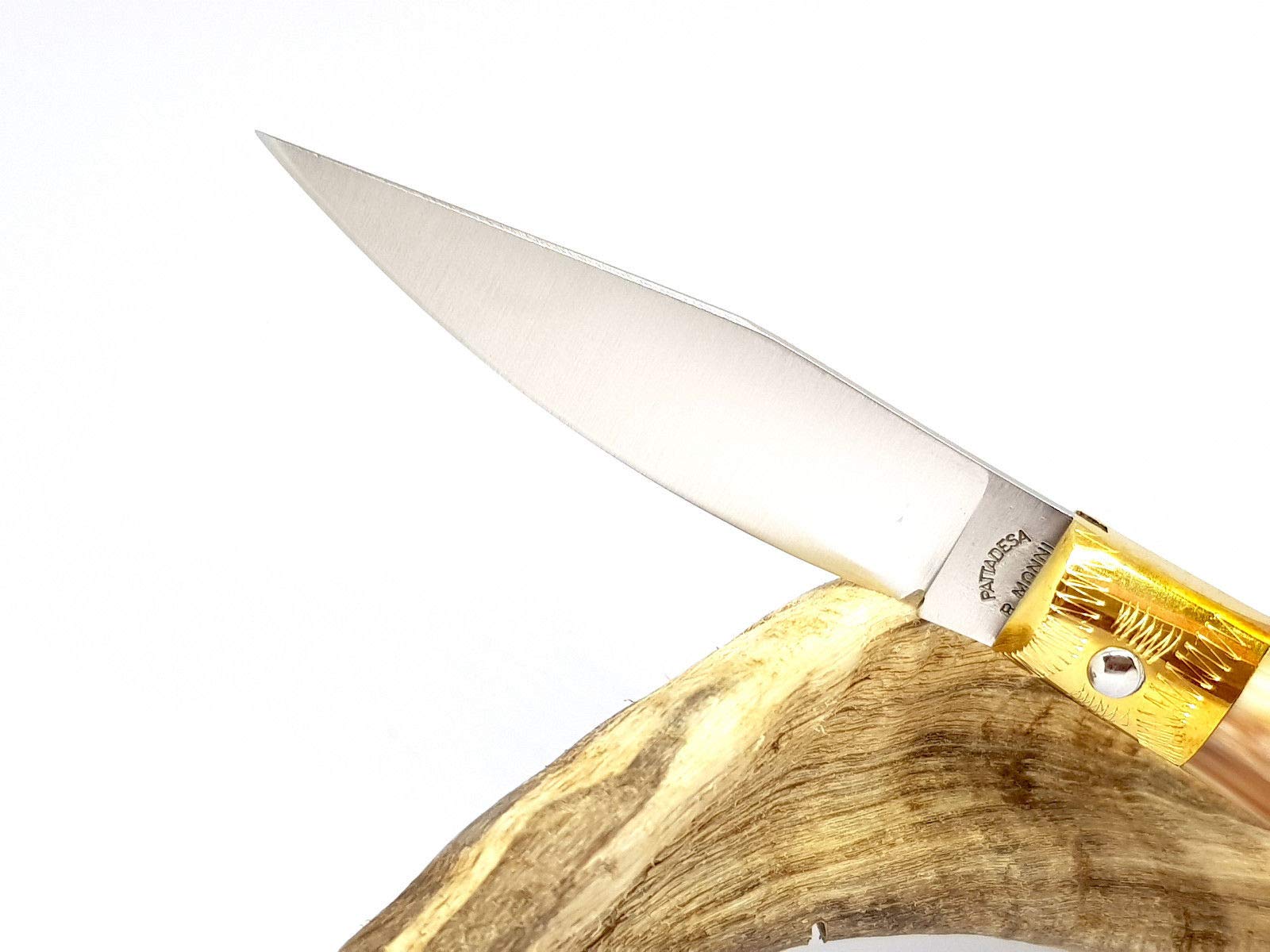 artigiano roberto monni Coltello Artigianale SARDO PATTADA Tascabile Manico in Corno Collezione Sardegna Art 45