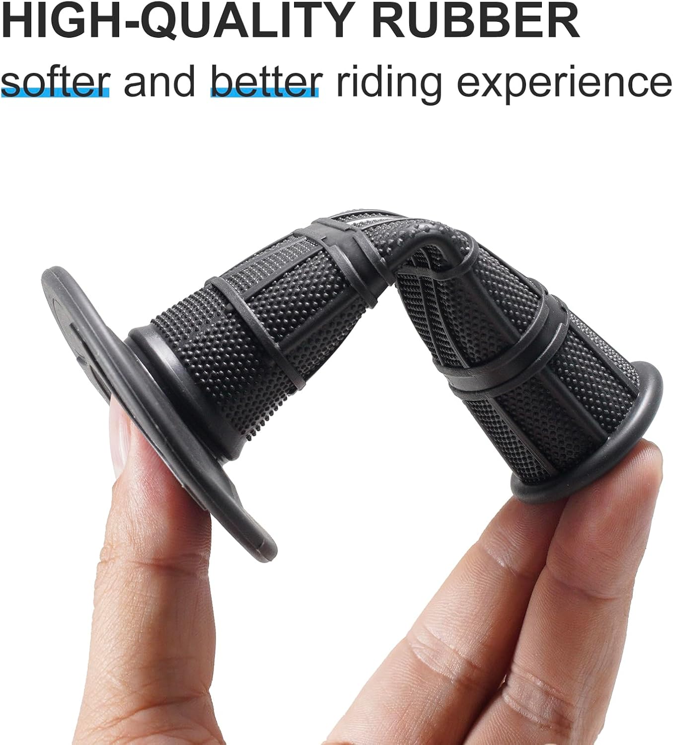 7/8" Motorcycle Hand Grips Dirt Bike Grips for CRF YZF WRF KXF KLX Pit-Bike, Soft Rubber Hand Handlebar Grip,Black