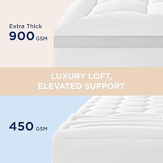 Bedsure King Mattress Topper - Soft Extra Thicker Mattress Pad, Quilted Fitted Mattress Protector with 8-21" Deep Pocket, Breathable Fluffy Pillow Top, White (Extra Thicker), 78x80 Inches
