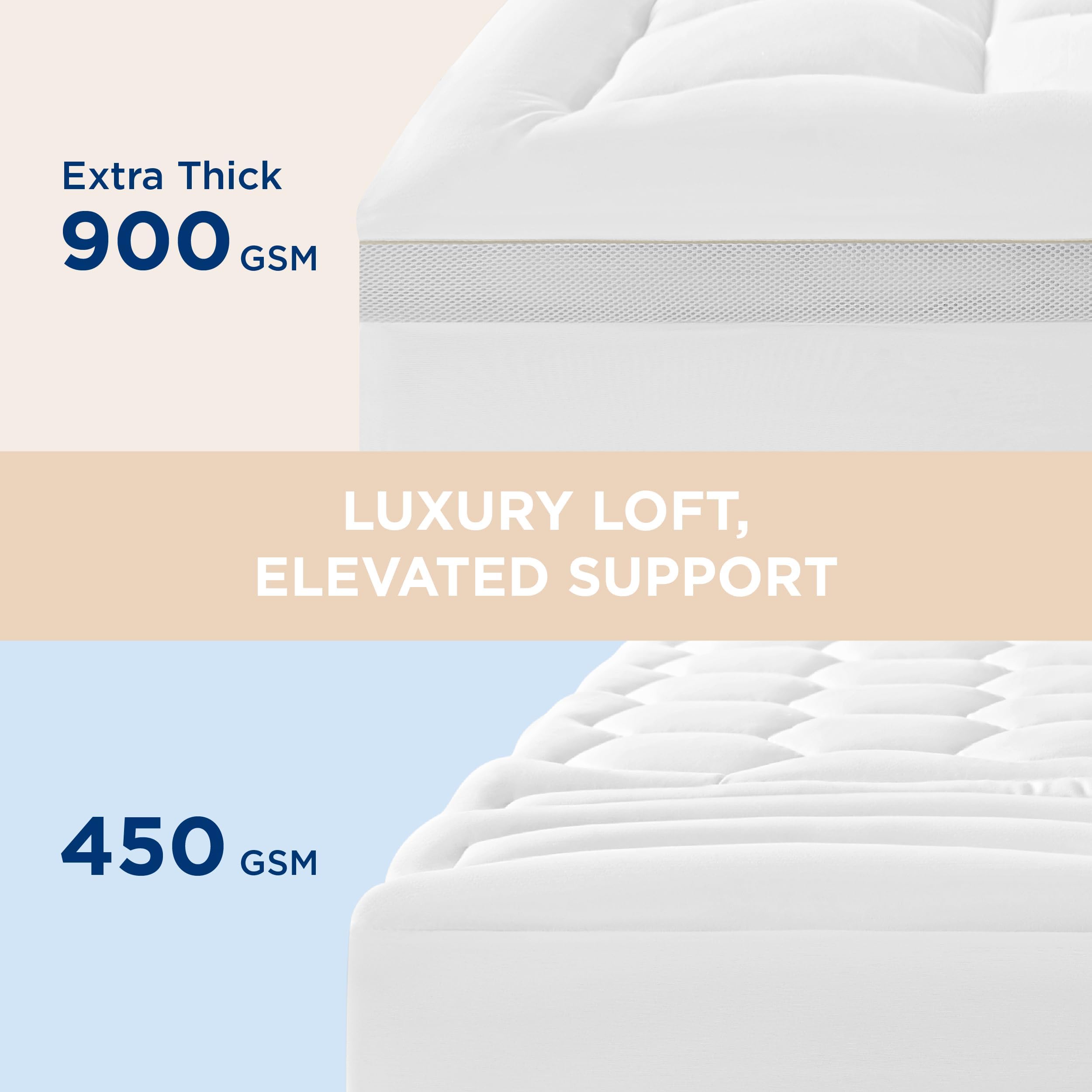 Bedsure King Mattress Topper - Soft Extra Thicker Mattress Pad, Quilted Fitted Mattress Protector with 8-21" Deep Pocket, Breathable Fluffy Pillow Top, White (Extra Thicker), 78x80 Inches