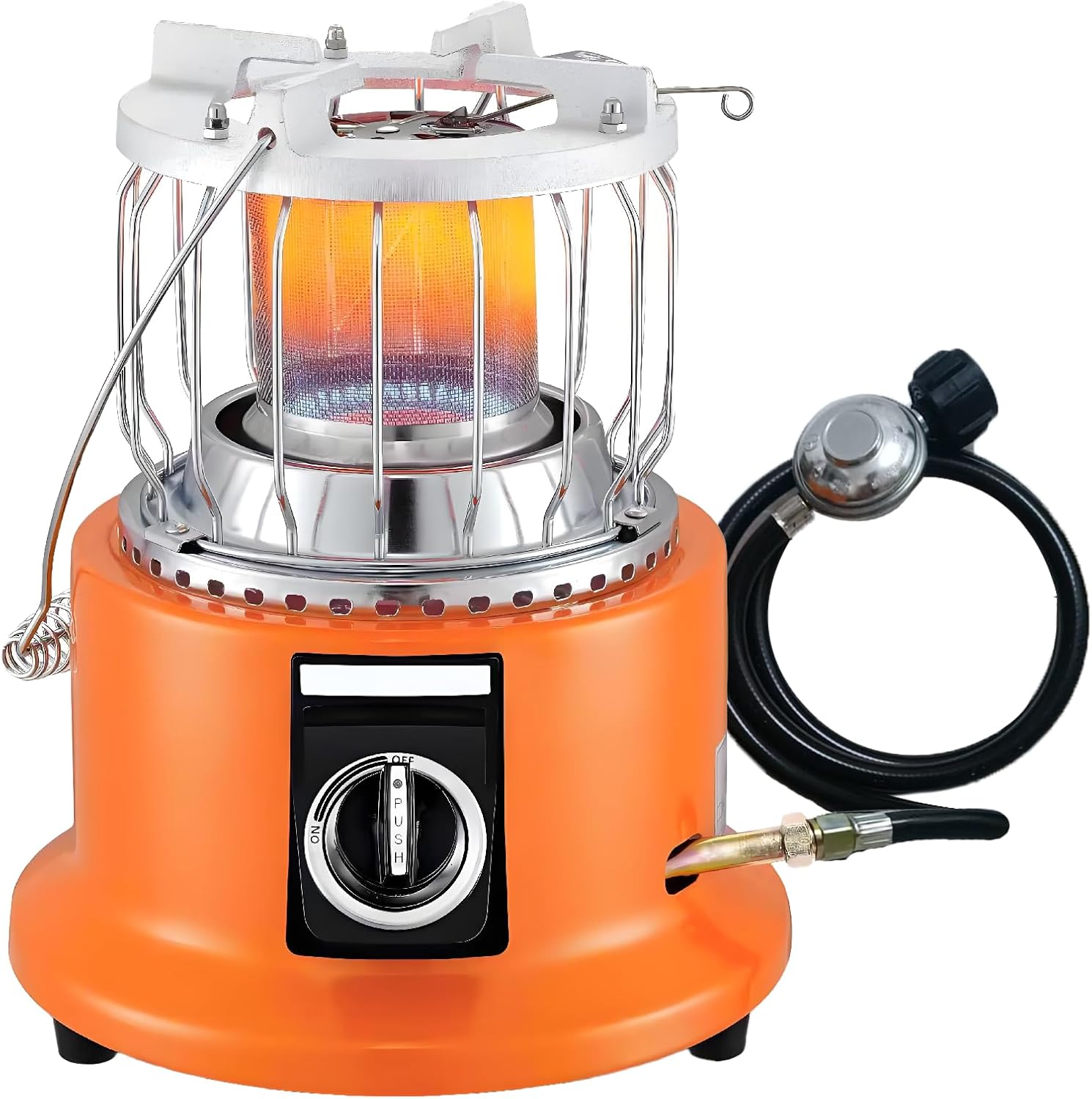 2-in-1 Propane Heater and Stove, Portable Heater with 6FT Regulating Valve, Dual Function Indoor Safe for Ice Fishing, Tent Camping, Tailgating, Emergency, Basement Heating