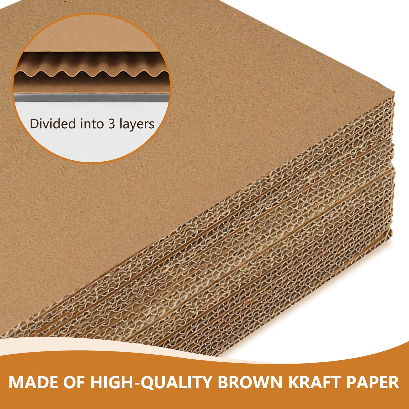 50 Fogli Di Cartone Ondulato A3 HEIYUET 30x40 Cm, Spessore 3mm, Marrone Per Fai Da Te E Modellismo