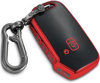 for Kia key fob cover,case with Metal buckle,Soft TPU Protection key Shell/skin,4-5Buttons fit Cerato Ceed Forte NIRO Sorento Seltos Soul Telluride Remote Key(red)