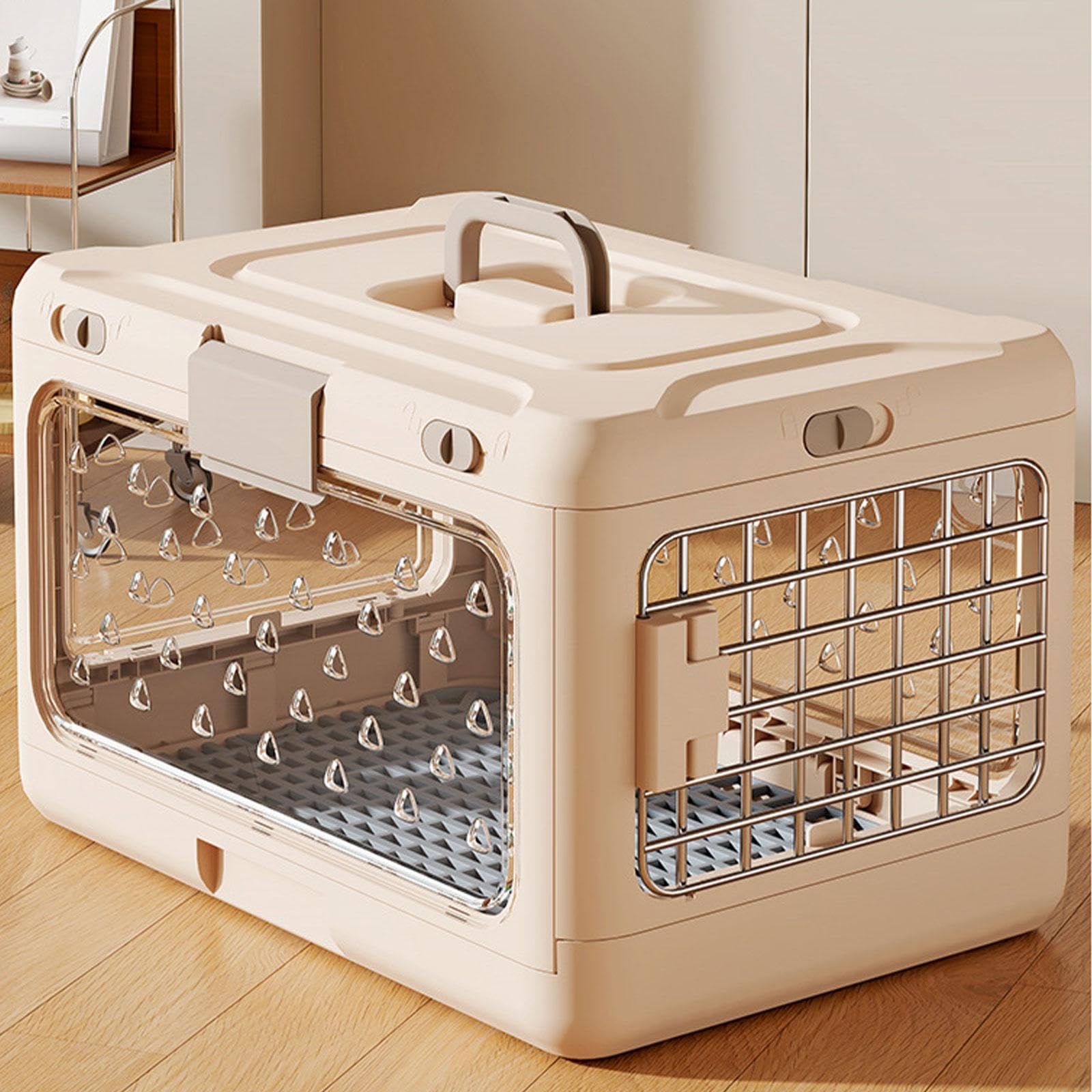 Jaula para Mascotas Plegable Transportín Portátil Rígido Desmontable Fácil Limpieza Adecuada para Viajes con Gatos Perros Pequeños Conejos Desplazamie