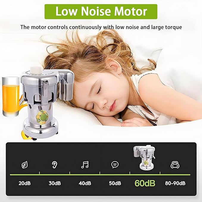 Extractor de Jugos Industrial 370W 110V Separación Automática Bajo Ruido miniatura 7