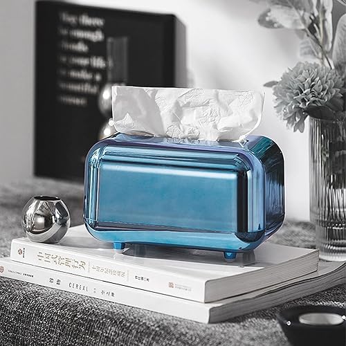 Miniatura 3 de MELANYA Cajas de pañuelos dorados de lujo, fundas rectangulares para cajas de pañuelos, soporte para servilletas de almacenamiento, caja de pañuelos