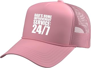 Dad's Home Improvement Service: 24/7 - Funny Dad Trucker Hat with Adjustable Mesh Back