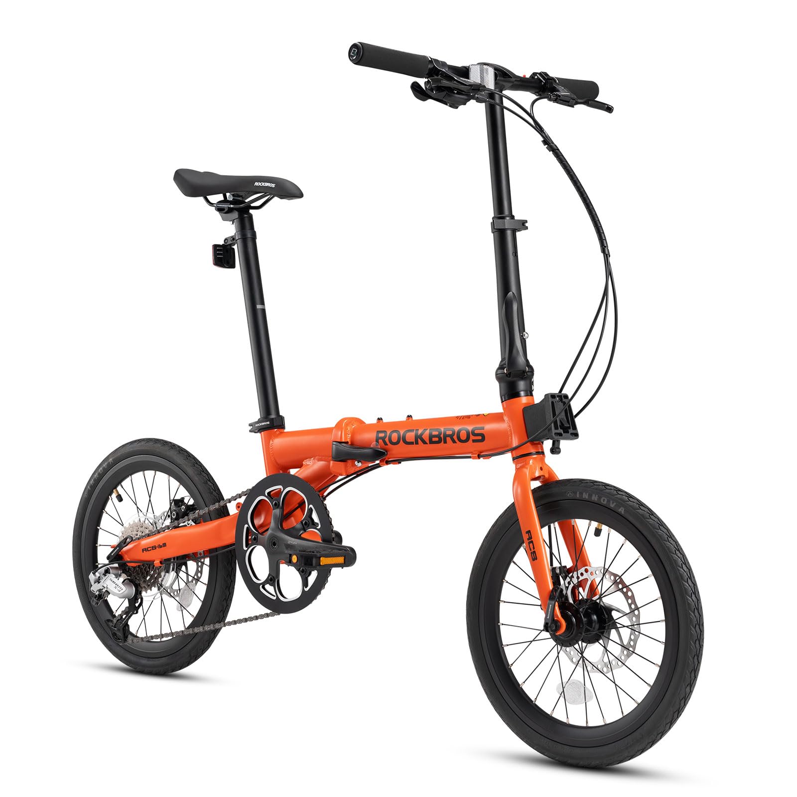 ROCKBROS Bici Pieghevole 16 Pollici in Alluminio, 9 Velocità, Freni a Disco, Ultraleggera, Unisex, Bicicletta Pieghevole per Attività all'Aria Aperta e Pendolarismo Lavorativo