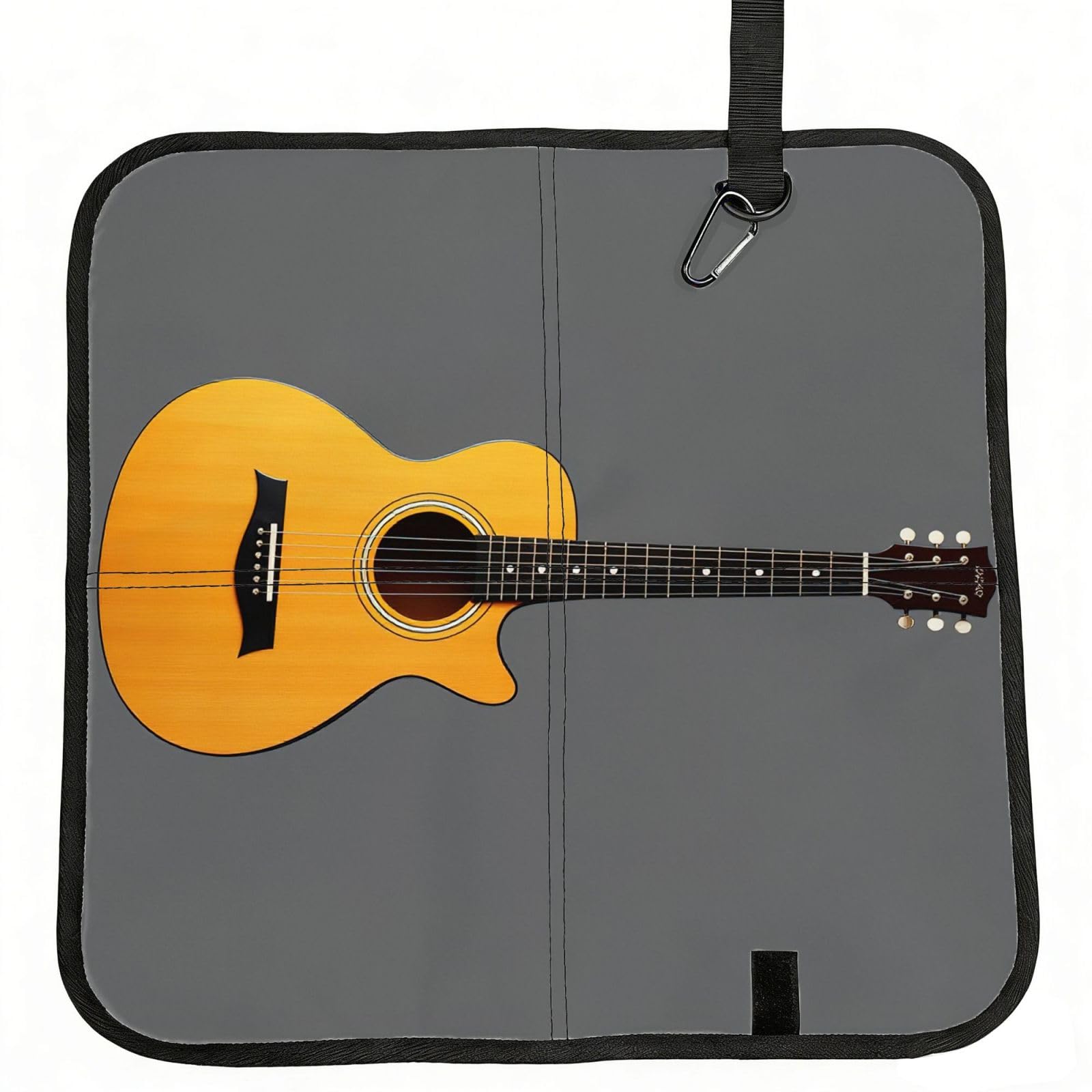 SDEGTHO Guitar Print Padded Seat Pad Folding Cushion Waterproof Bench Mat Portable Outdoor Rest Mat 15.8"
