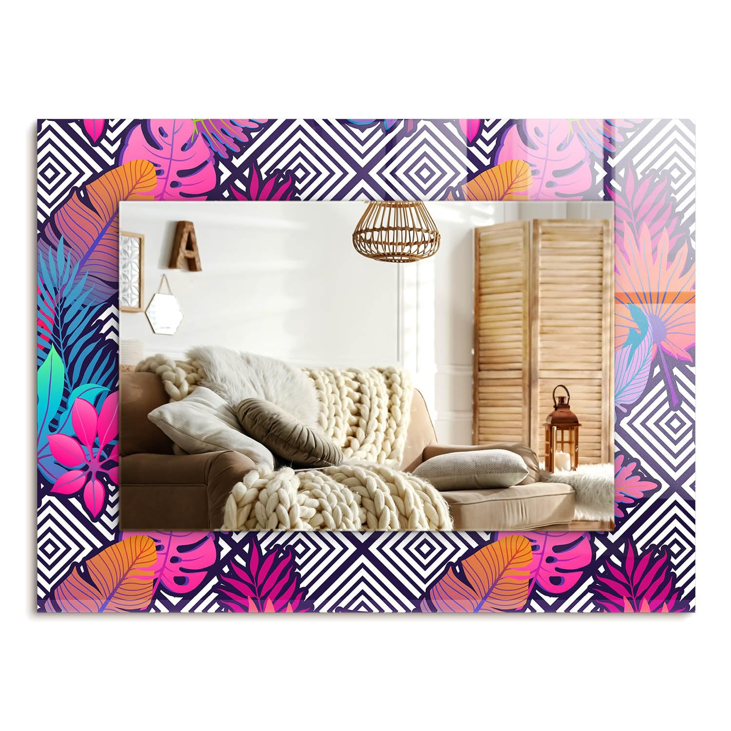 Miroir de chambre 80x60 cm et décoration murale design moderne salon rectangulaire