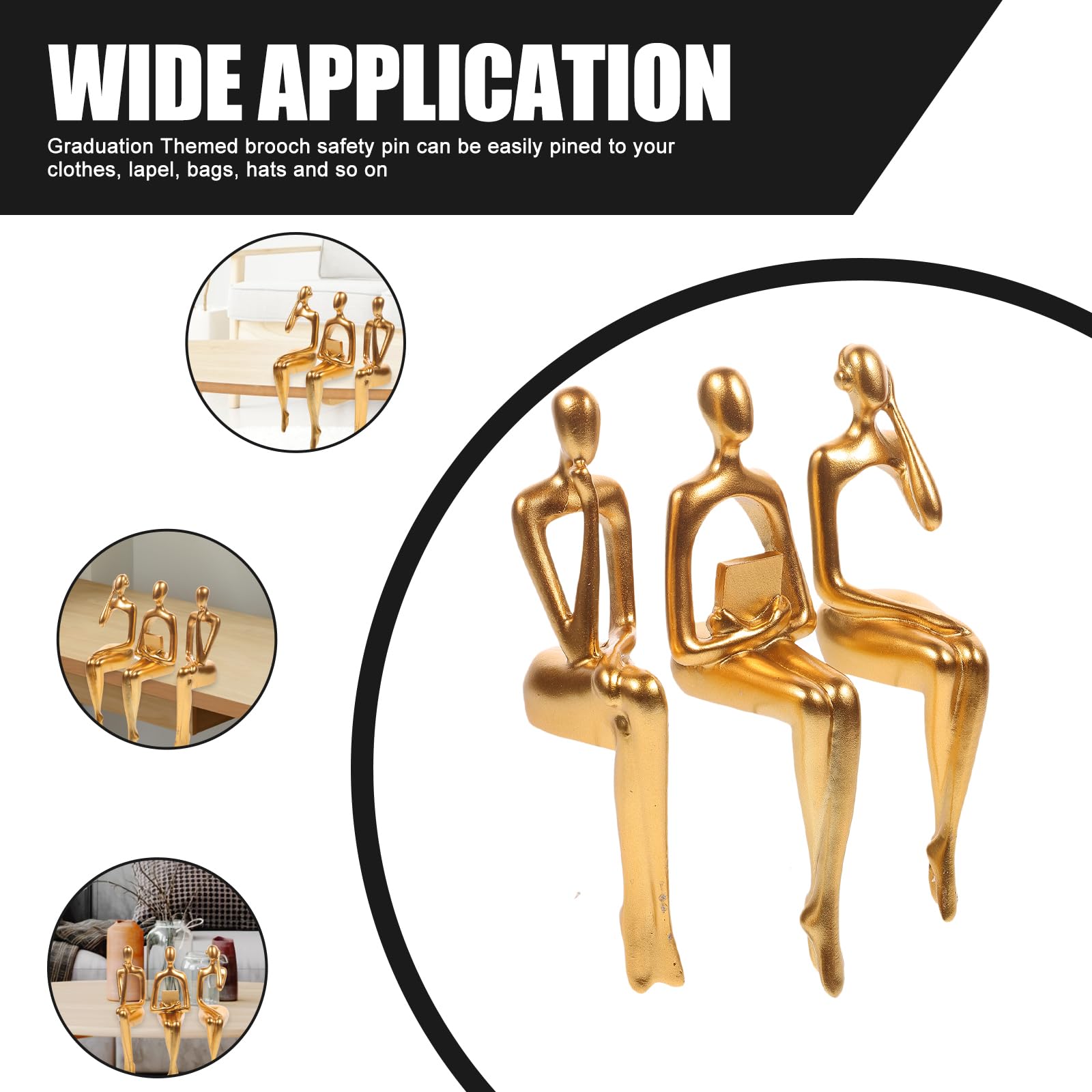 Artibetter 3 Stück Gold Thinker Statuen – Abstrakte Harz Skulpturen Für Deko Zu Hause & Büro