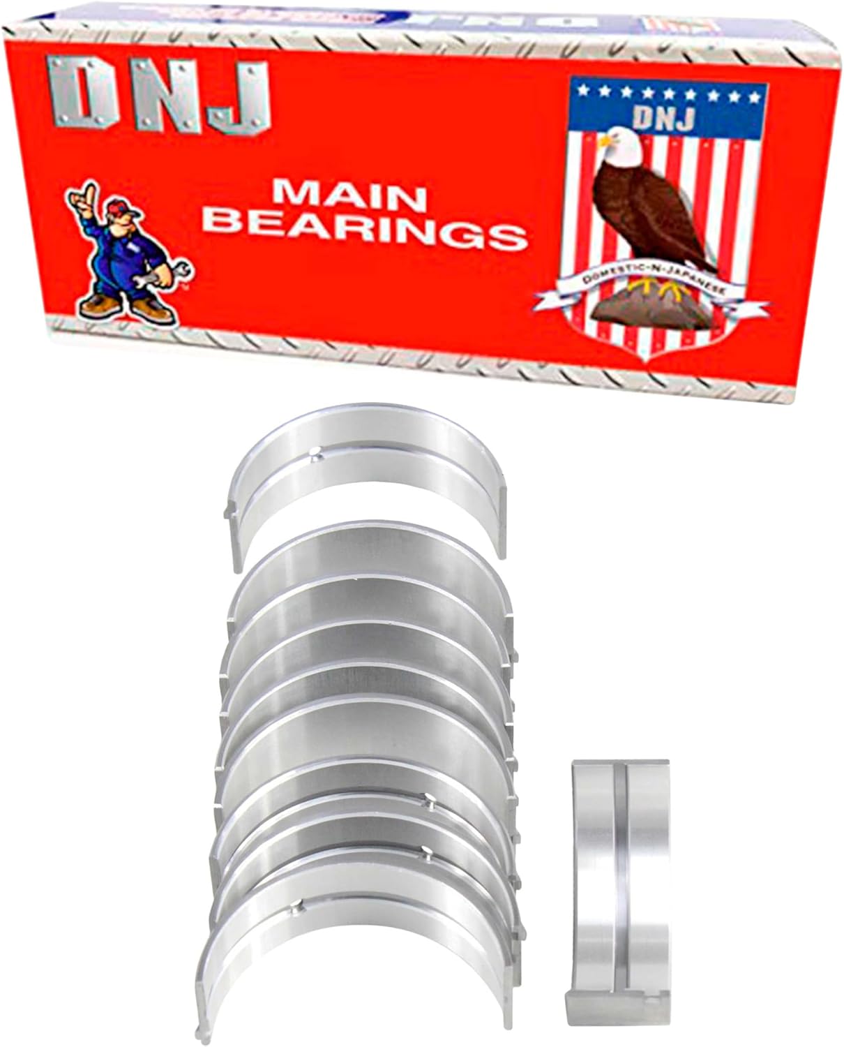 DNJ MB638.10 Oversize .010 Main Bearings Set for Nissan Altima, Frontier, Rogue 2.5L QR25DE - Durable Engine Rebuild