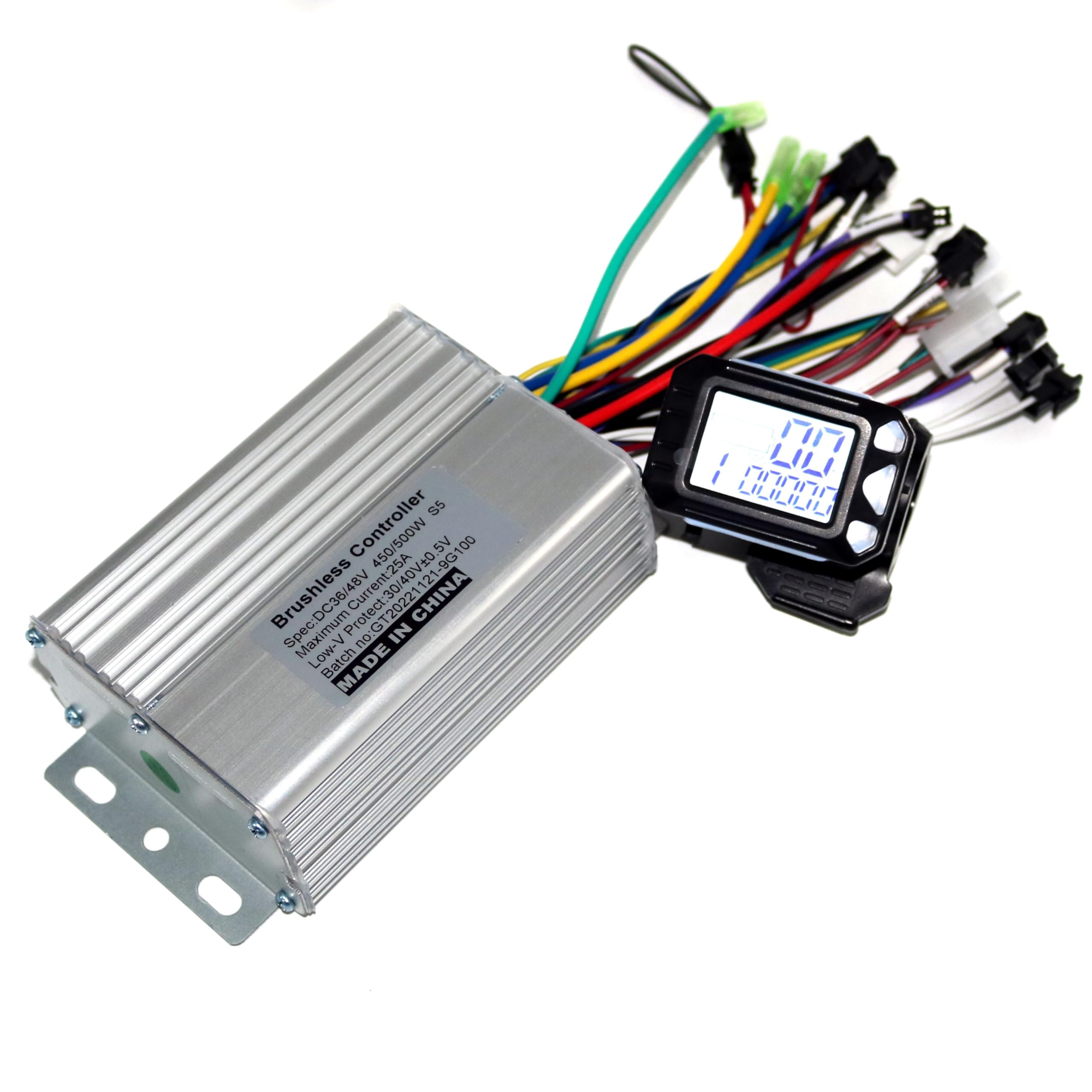 Brushless Motor Controller 36V/48V/60V 450/500W BLDC Motor Controller E-Bike Scooter Bürstenloser Geschwindigkeitstreiber und Display(36V Set)