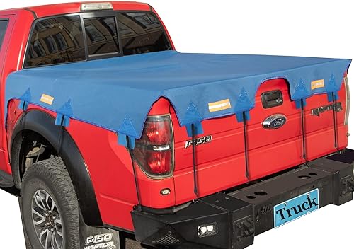 Cubierta de lona para caja corta (caja de 5.7 pies), apta para Ford F150 GMC SilveradoSierra Ram, tira reflectante impermeable, resistente, tela