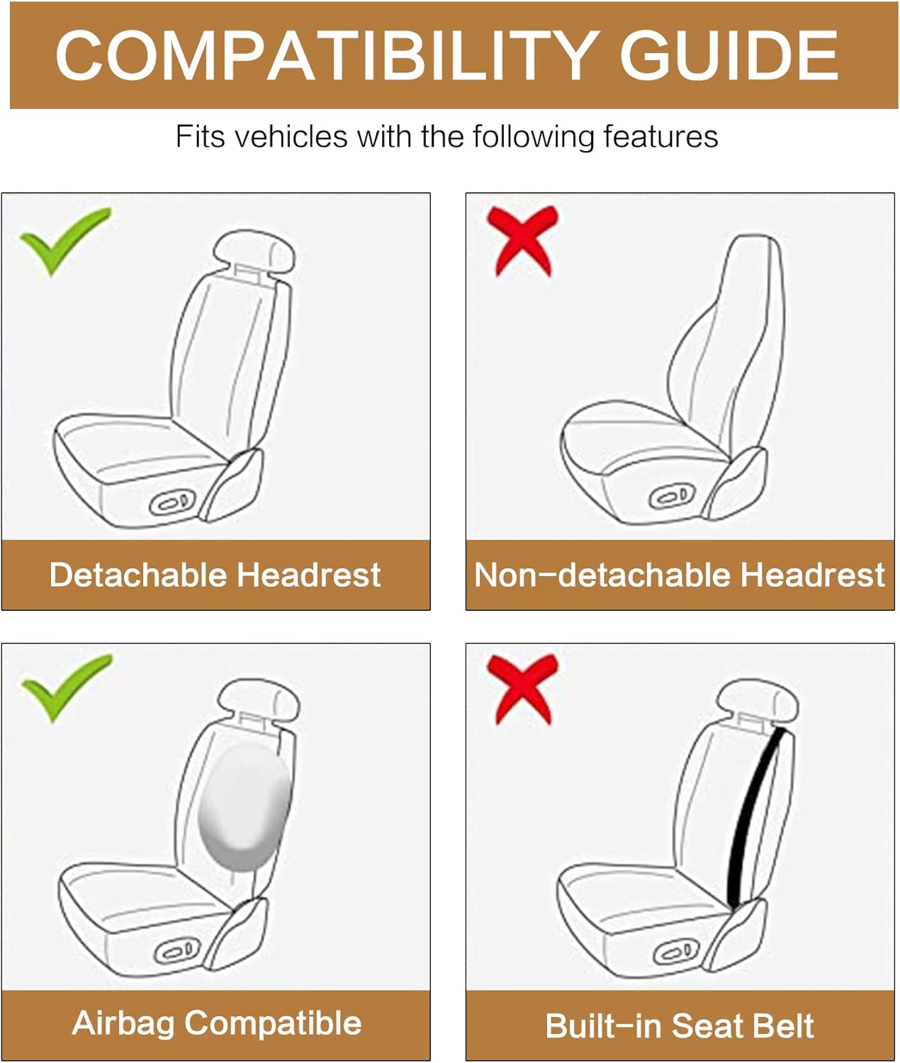 Baja Saddle Blanket Car Seat Covers Front Set with Seat Belt Pads, Washable Breathable Seat Covers for Cars, Universal Fit Interior Covers for Most Cars, Airbag Compatible, Black/White