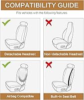 Vista 7 de Fundas de Asiento de Automóvil Baja Saddle Blanket Juego Delantero con Almohadillas para Cinturón de Seguridad, Fundas de Asiento Lavables