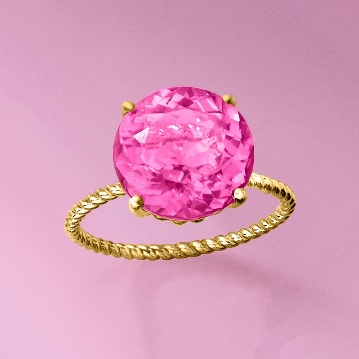 Ross-Simons Gemstone Twist Rope Ring in 14kt Yellow Gold