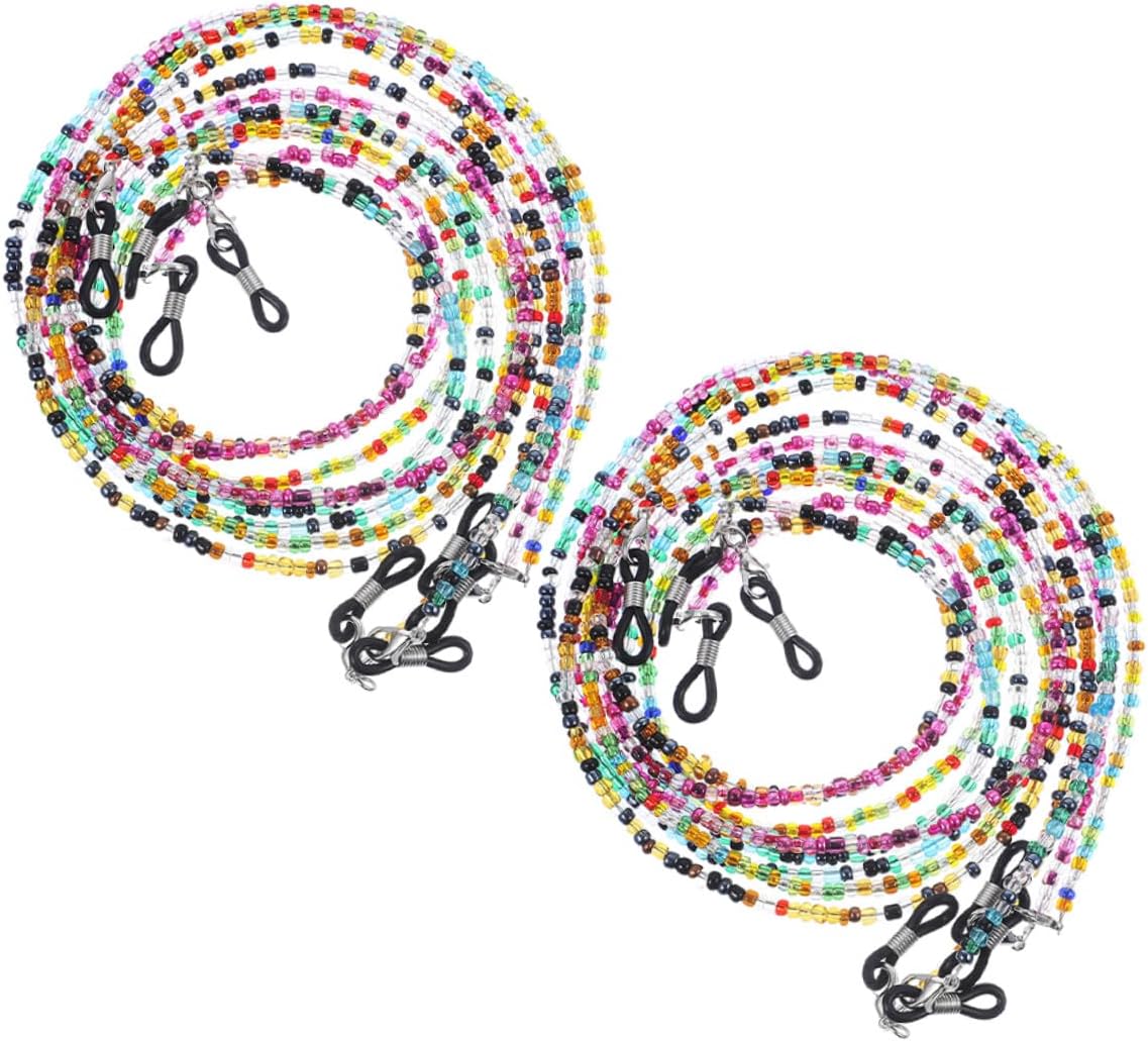 8pcs Beaded Glasses Chain Eyewear Retainer Strap for Men Women, Spectacle Lanyards Compatible with Sunglasses and Reading Glasses, Mask Holder Necklace for Everyday Use