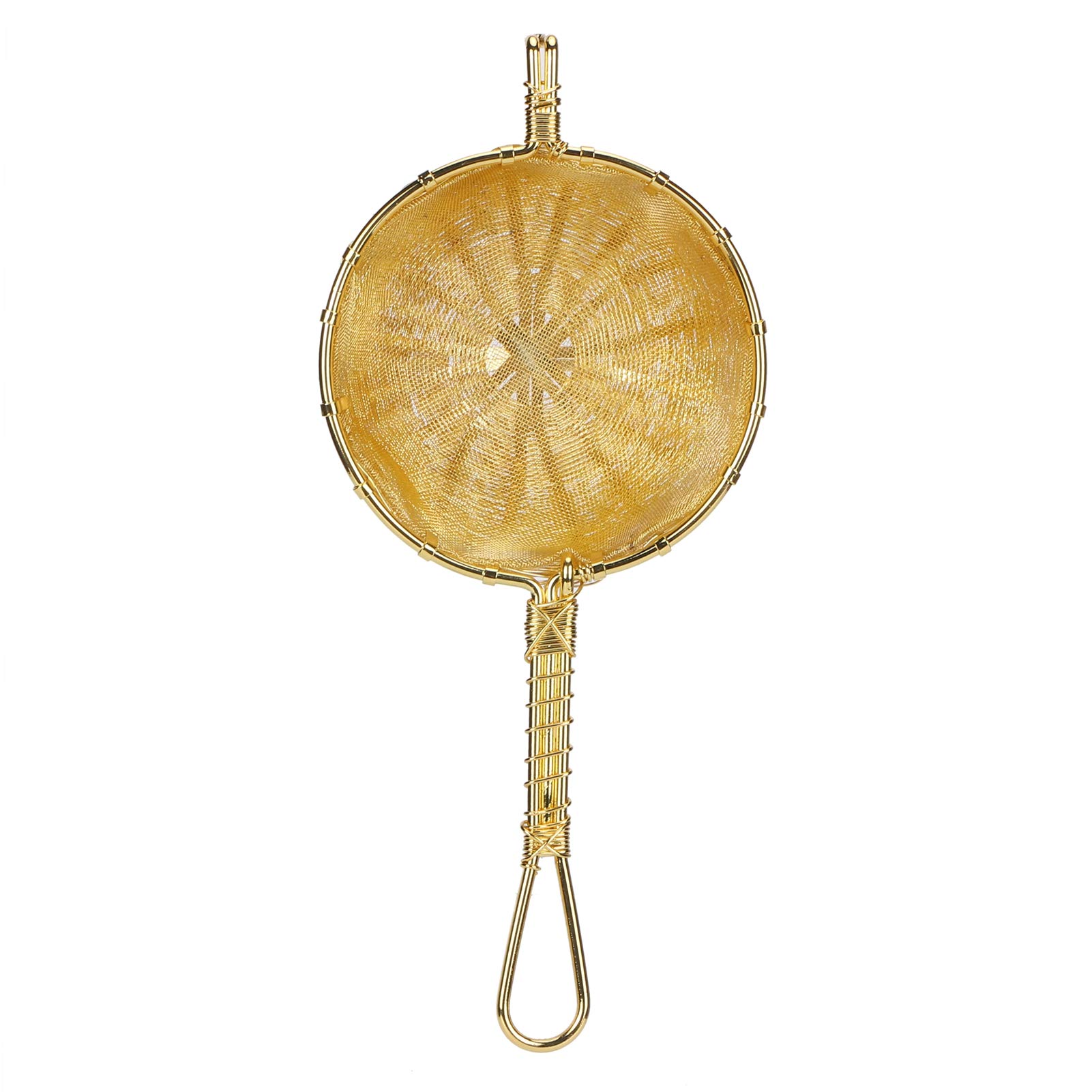 Passoire à thé en cuivre fabriquée à la main, filtre à théière réutilisable avec long manche, maille fine et dense pour une excellente séparation des scories, conception