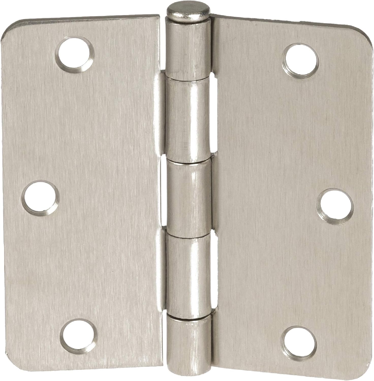 Ilyapa 18 Pack Satin Nickel Interior Door Hinges, 3.5 x 3.5 Inch Interior Door Hinges, Satin Nickel Interior Hinges, Hinges for Doors, Closets, Bathrooms - 3 1/2 Inch with 1/4 Inch Radius Corners