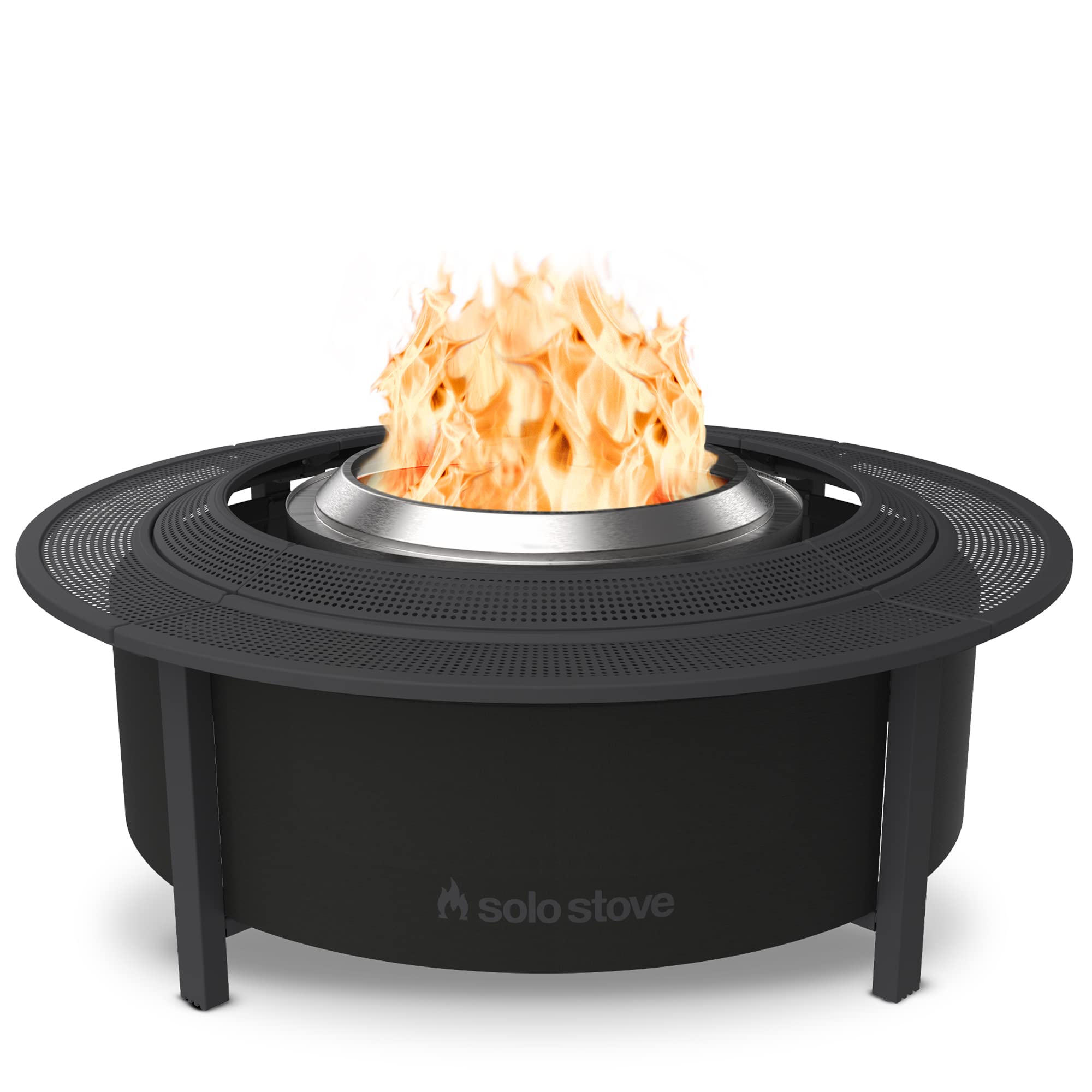 Solo Stove Surround Feuerstellentisch mit Hitzeschutz, Groß | Erhöhung und Aufbewahrung für Yukon, Pulverbeschichteter Stahl/UV-beständiges Material, Maße (HxB): 52 x 133,5 cm, Schwarz