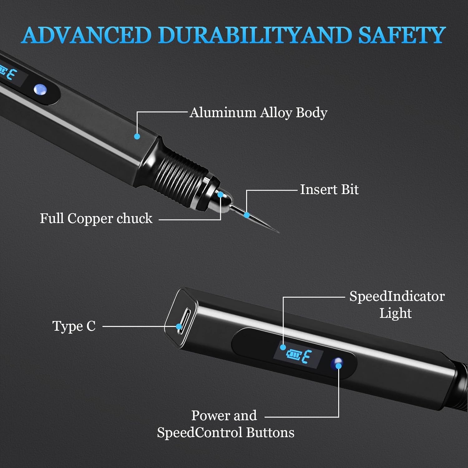 Engraving Pen Kit Rechargeable Cordless Engraver Pen Kit Mini DIY Electric Etching Machines Rotary Tool for Carving Jewelry Stone Wood Glass Metal Plastic (57pc)