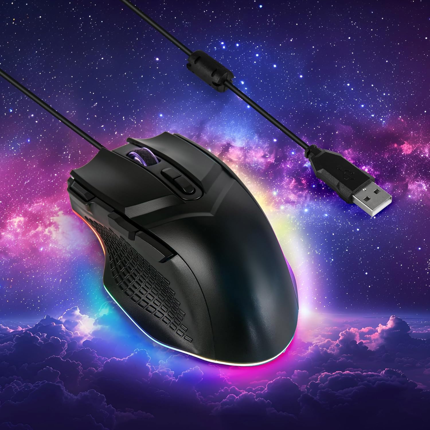 LEWENTECH Gaming Mouse 6 Adjustable DPI Up to 7200 Wired PC Gaming Mouse 8 Programmable Buttons 13 Adjustable RGB LED Modes 1.5 M Drag-Free Paracord Ergonomic Mouse Windows/PC/Mac/Laptop (Black) 6 71Fb2T3kqgL. SL1500