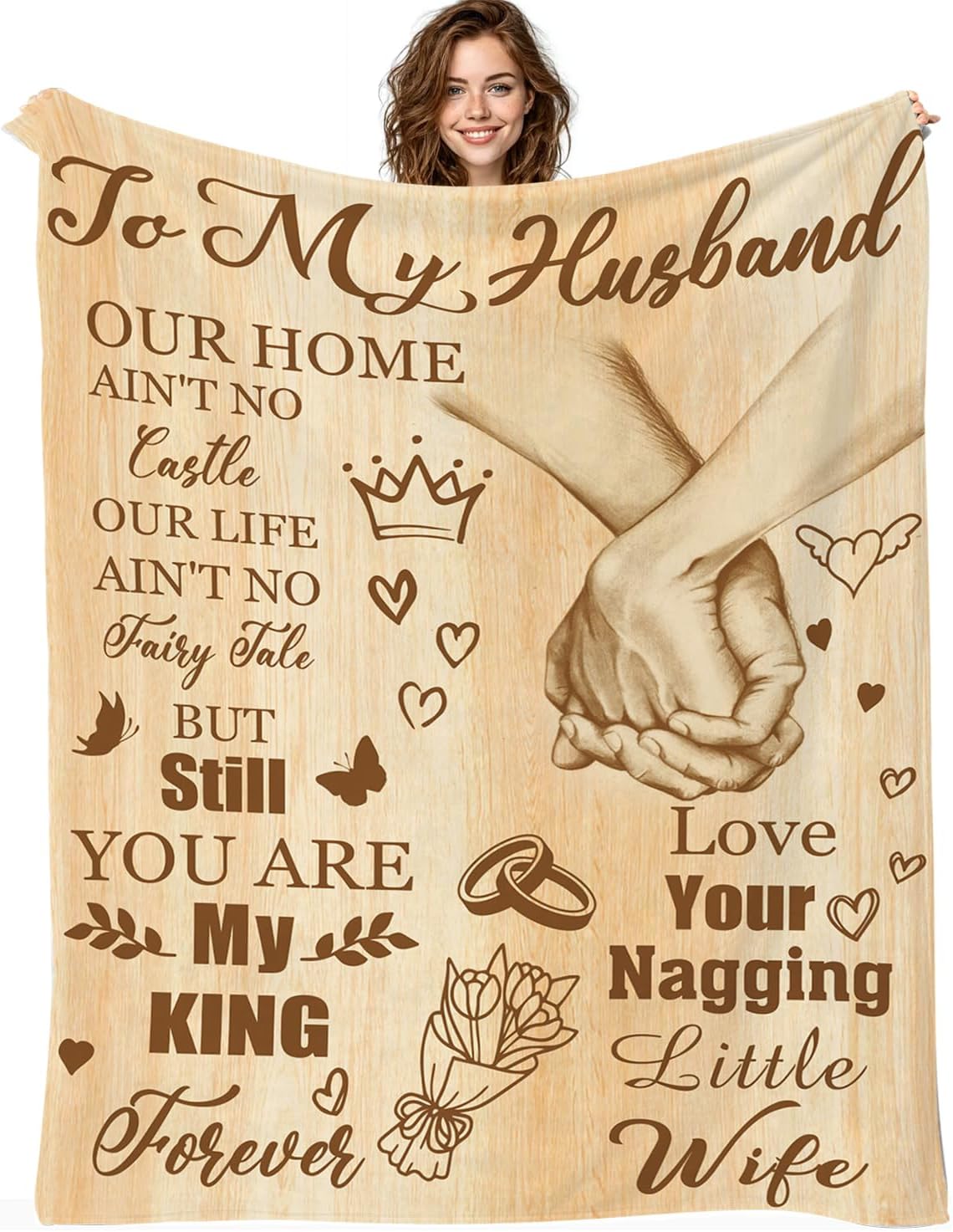 Anniversary for Husband from Wife - Romantic Healing Thoughts Blanket for Men, Perfect Husband Birthday Gift Ideas(Father's Day, Valentine's, Christmas, Wedding Gift Idea) 60"x50" - Image 2