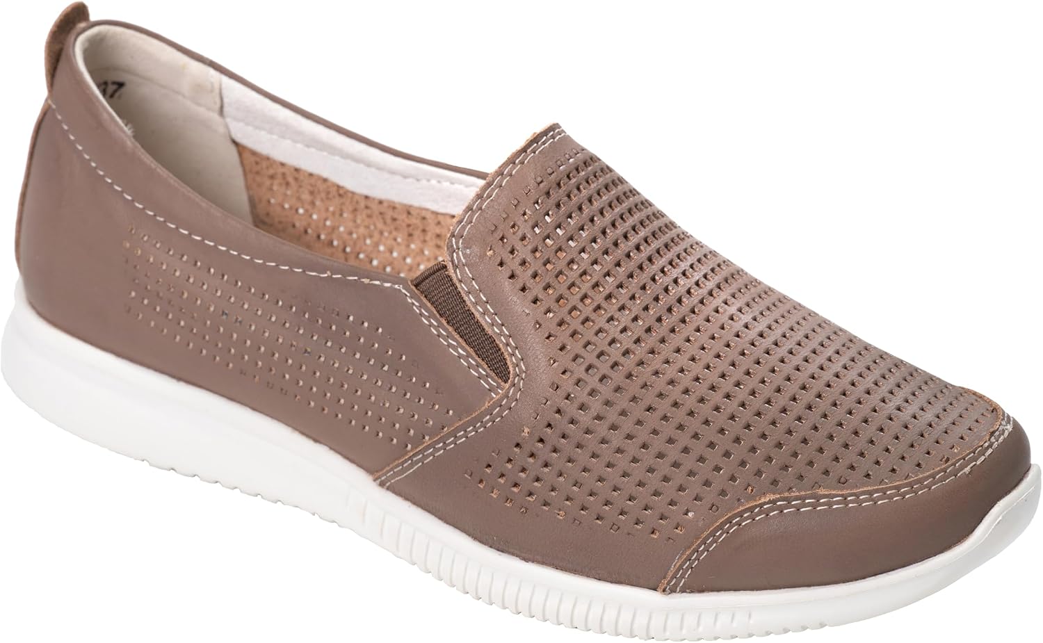 LITFOOT Airy LF779-1 Women’s Leather Slip-On Walking Shoes – Lightweight Breathable Comfort Shoes, Cushioned Removable Insole, Flexible Casual Everyday Travel Shoes