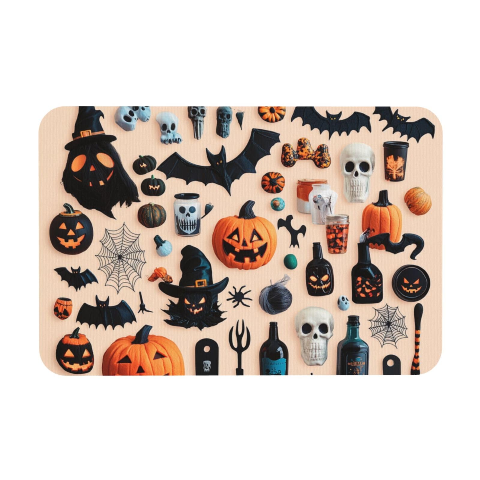 Tapis de propreté Halloween lavable et paillasson intérieur silicone 40x60cm