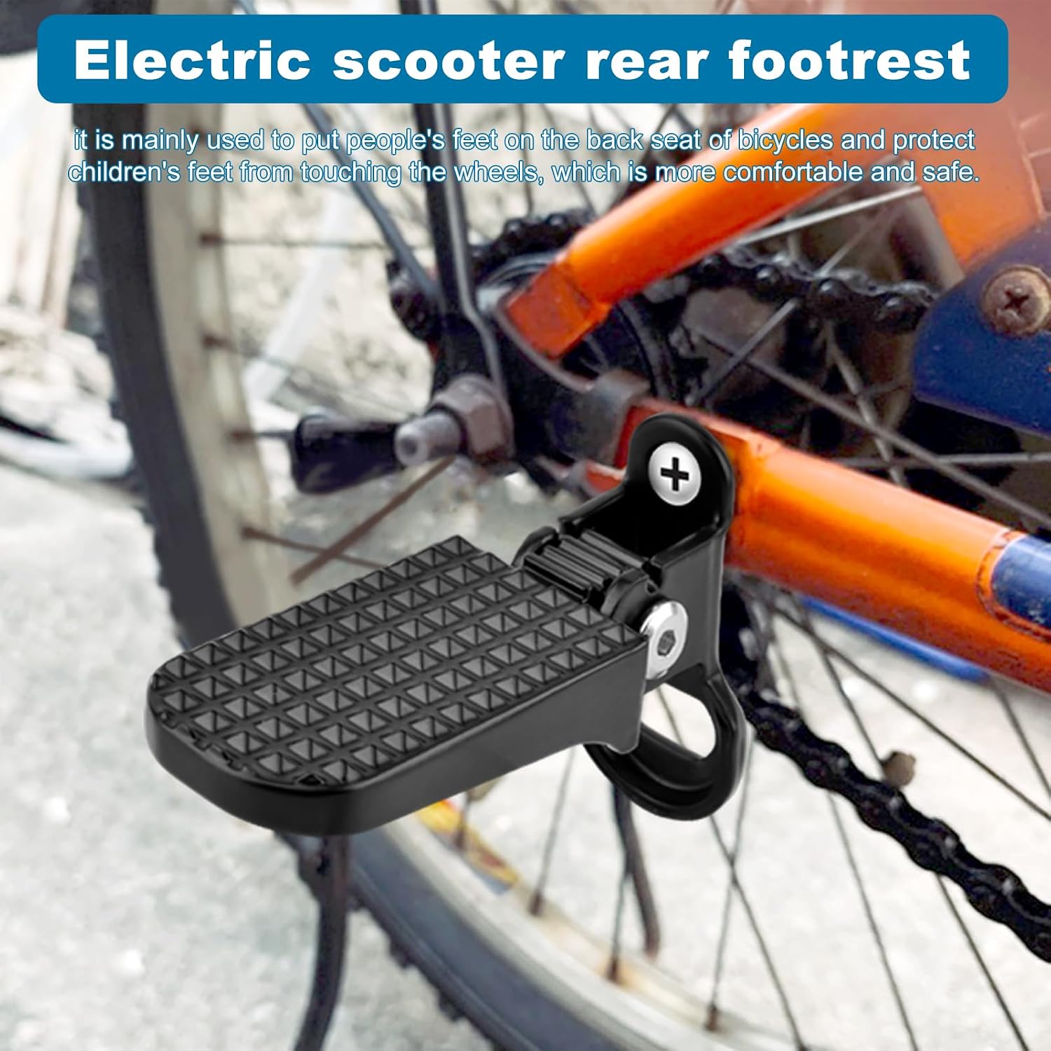 Foldable Bike Rear Foot Pegs, Aluminum Alloy Bicycle Rear Axle Footrests