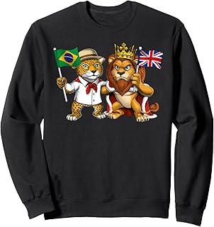 Brazil UK Flag Brazilian British roots Brazilian English Sweatshirt