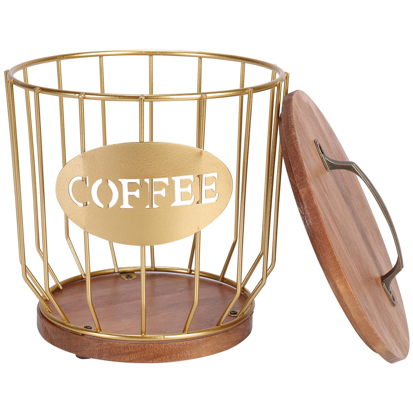 Beacon Pet Coffee Filter Holder Storage with Lid, Large Capacity Wooden