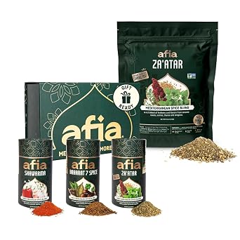Afia Mediterranean Spice Bundle - Premium Mediterranean Spices Gift Set & Zaatar 8oz | Essential Flavors for Iftar & Suhoor | Gift for Home Cooks & Food Lovers