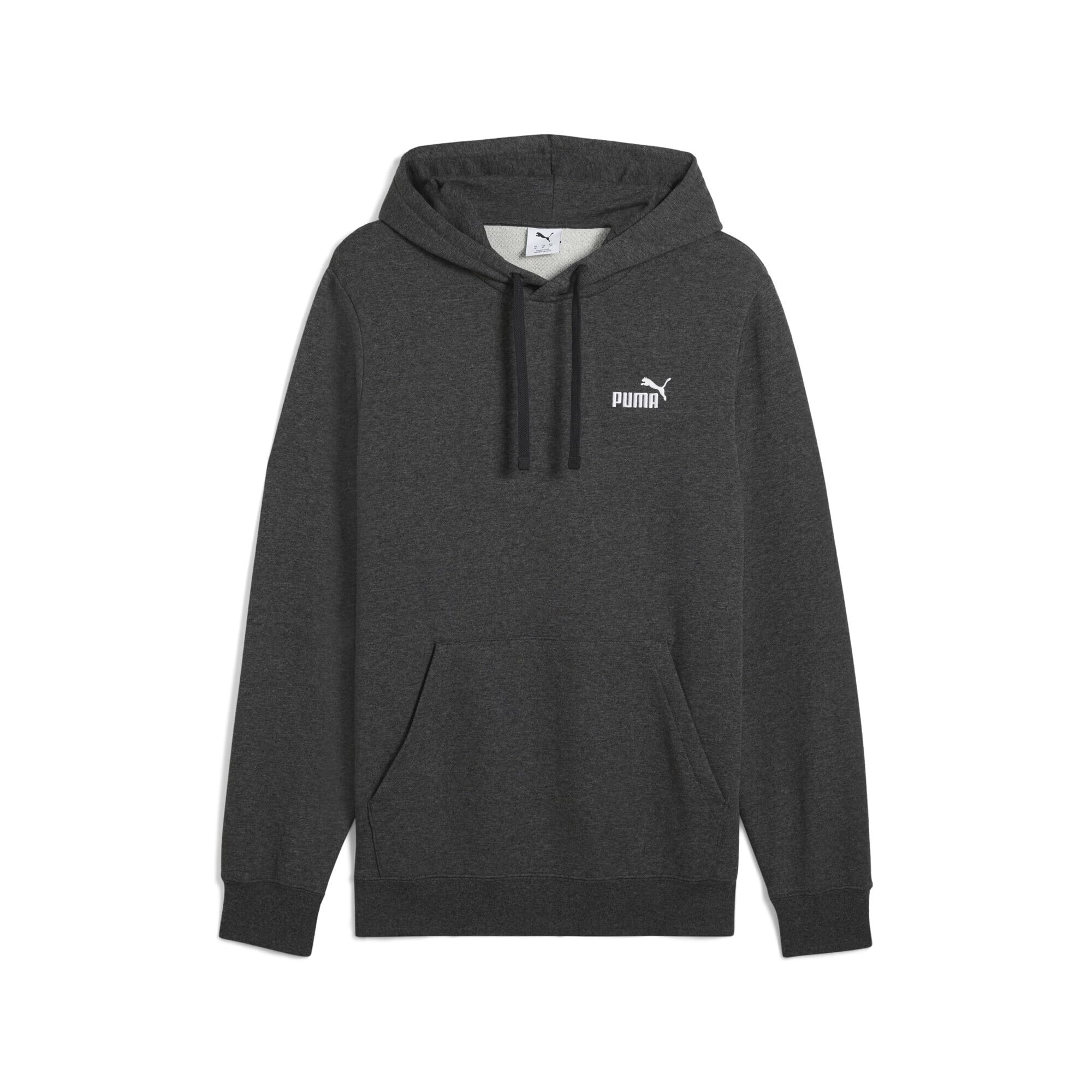 PUMA Felpa con Cappuccio Essentials con Logo Piccolo N. 1 da Uomo M, Dark Gray Heather