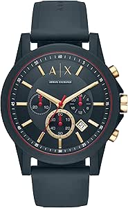 Amazon.com: A｜X ARMANI EXCHANGE Men's Chronograph Blue Silicone Strap ...